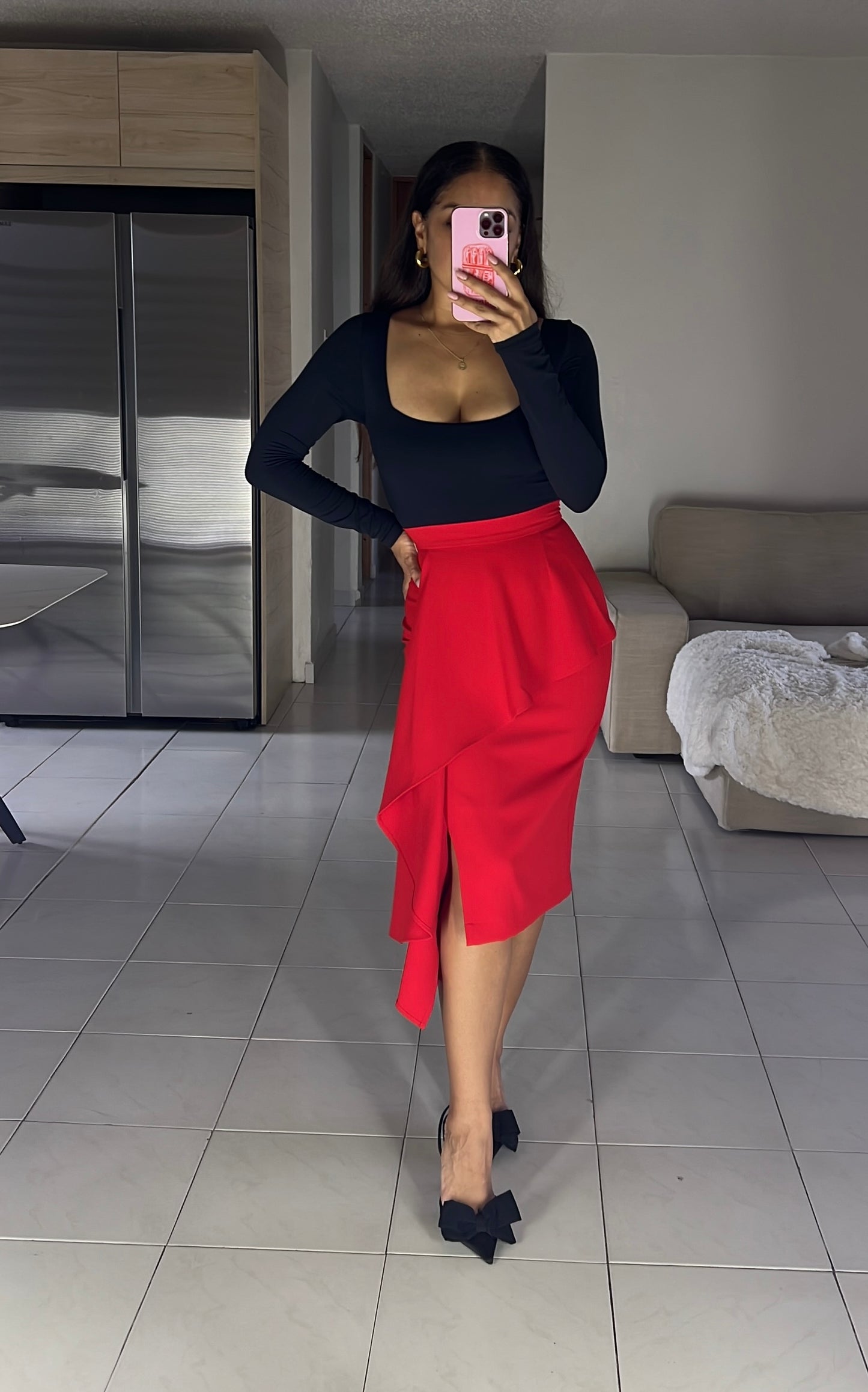 Rachel Parcell (F/W 2021) Draped Midi Skirt