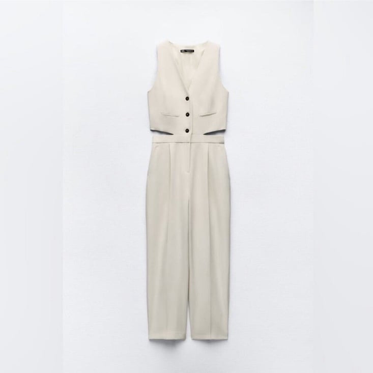 Zara (SS 2023) White Vest Jumpsuit